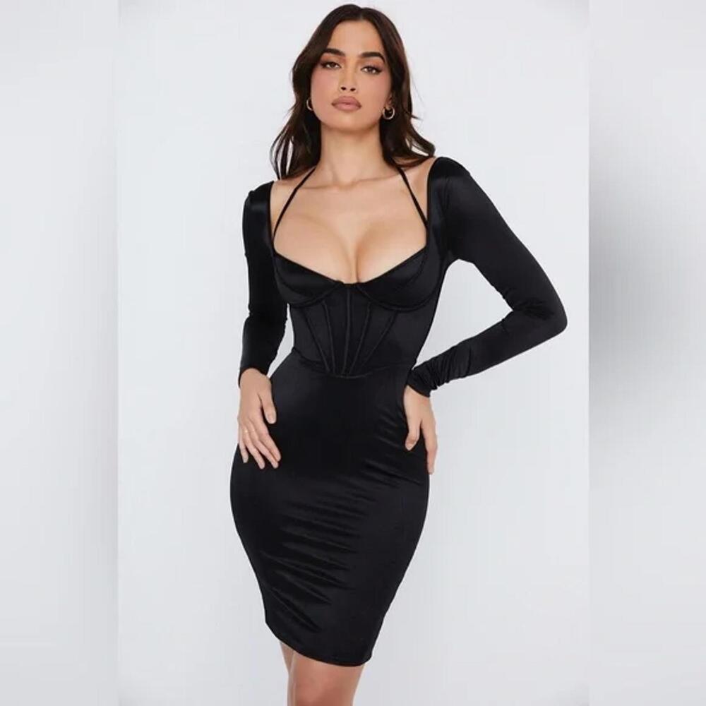 House of CB Grazia Black Mini Dress New With Tags Size Small Plus Cup